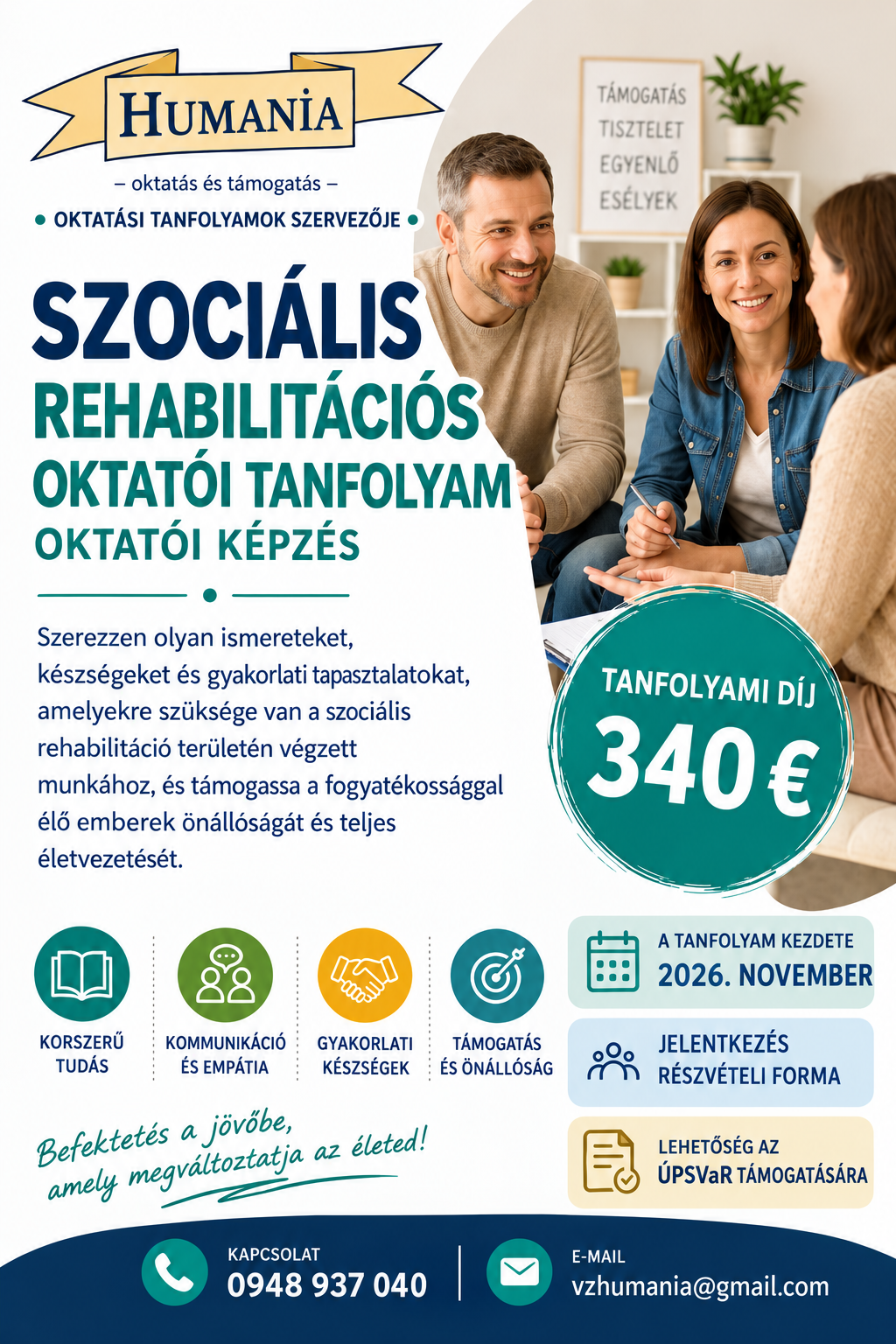 Akreditovaný kurz inštruktora sociálnej rehabilitácie. Získajte odborné vedomosti a praktické skúsenosti pre prácu v sociálnych službách a rehabilitácií